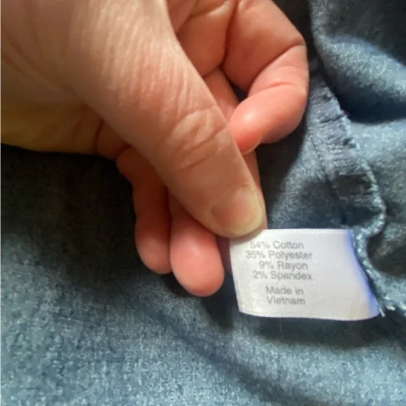 Lane Bryant Chambray Denim Dress A-Line w/Pockets Tie Waist Size 14 - Picture 3 of 8